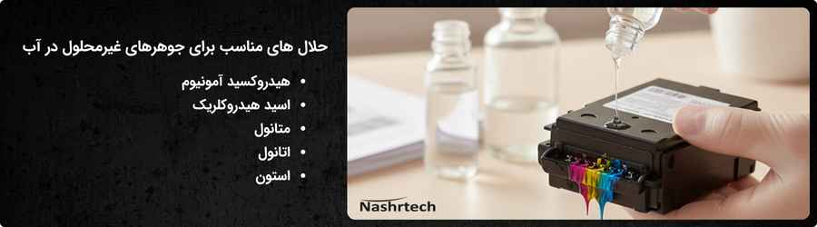 حلال های مناسب برای جوهرهای غیرمحلول در آب